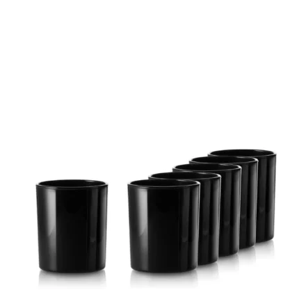 Black Glossy Glass Candle Containers 190 ml
